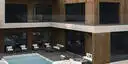 Image of installed Panoramic Porcelain Surfaces Brass Brown Porcelain countertops