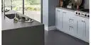 Image of installed Panoramic Porcelain Surfaces Hearth Smoke Grey Porcelain countertops