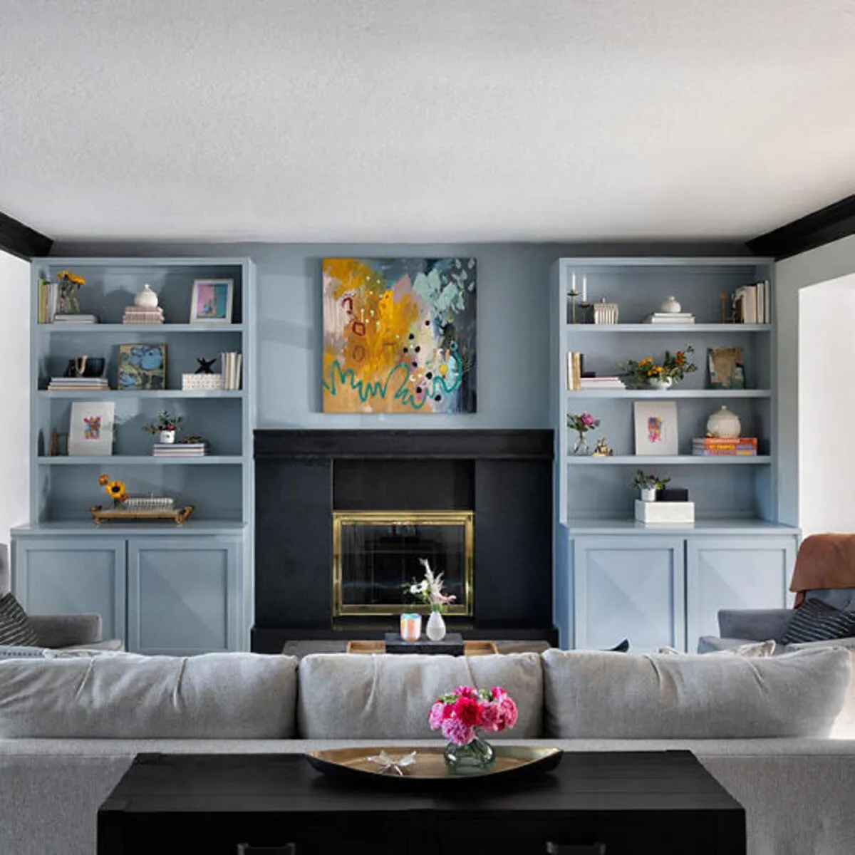 Installed stone countertop banner