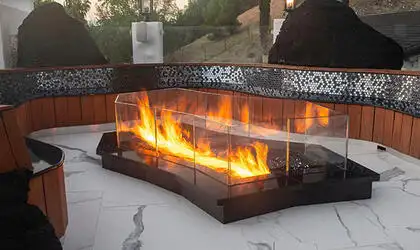 Image of installed Absolute Black Black Granite countertops