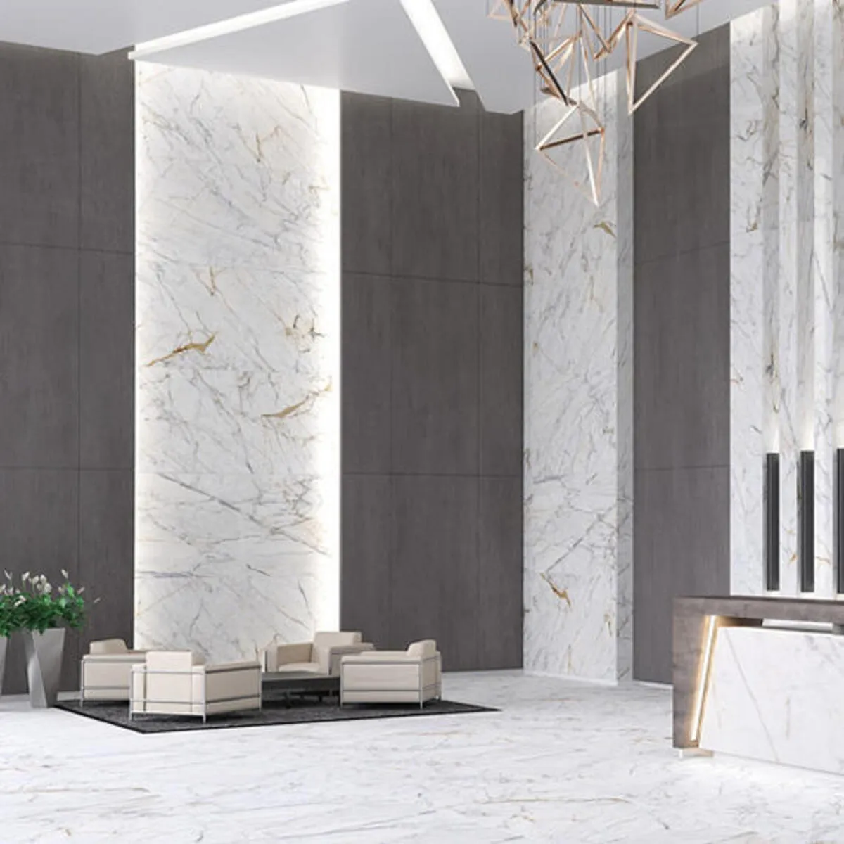 Image of installed Panoramic Porcelain Surfaces Charred Nickel Grey Porcelain countertops