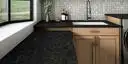Image of installed Silver Pearl Black Granite countertops