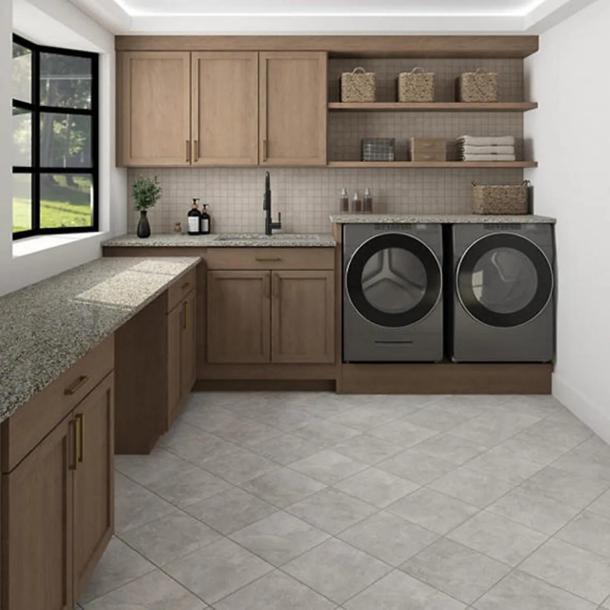 Image of installed New Caledonia Brown Granite countertops
