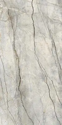 Closeup image of Panoramic Porcelain Surfaces Elestial Grey Porcelain countertop slab