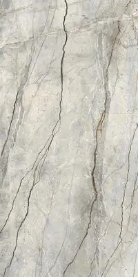 Image of installed Panoramic Porcelain Surfaces Elestial Grey Porcelain countertops