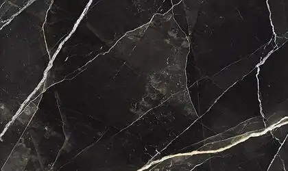 Image of installed Panoramic Porcelain Surfaces Zebra Calacatta Black Porcelain countertops