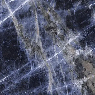 Closeup image of Panoramic Porcelain Surfaces Sapphire Status Blue Porcelain countertop slab