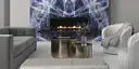 Image of installed Panoramic Porcelain Surfaces Sapphire Status Blue Porcelain countertops