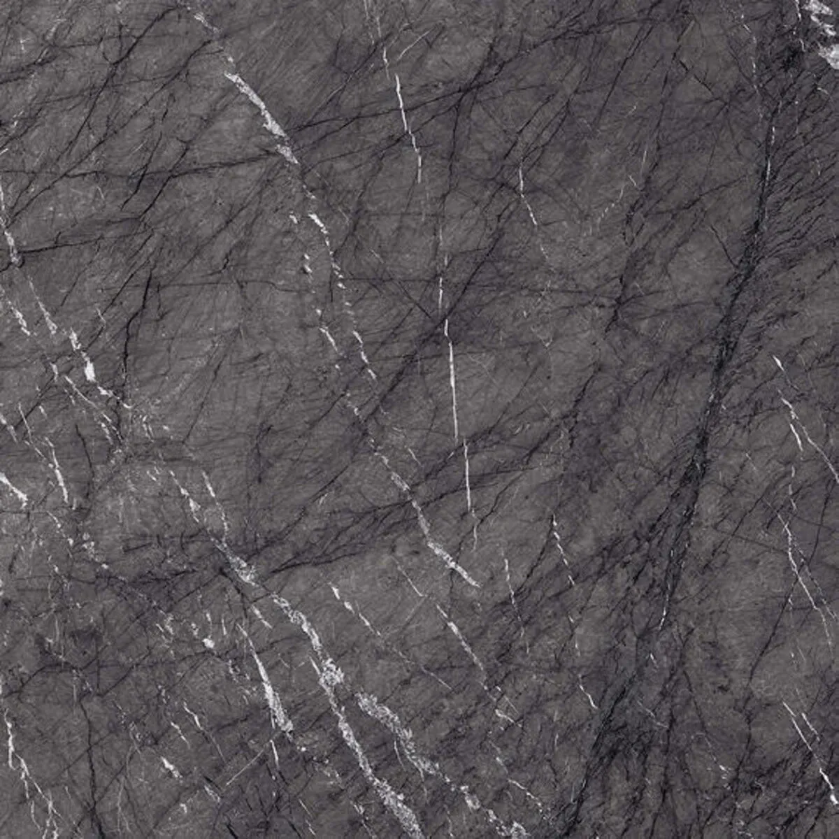 Closeup image of Panoramic Porcelain Surfaces Jasper Grey Grey Porcelain countertop slab