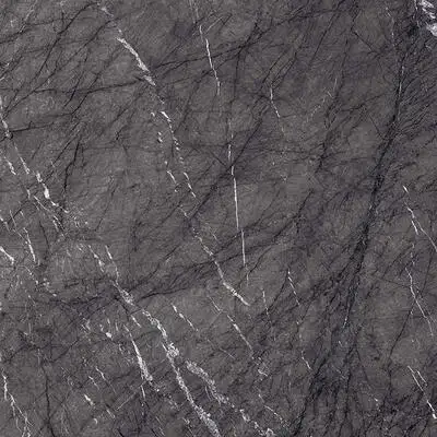 Closeup image of Panoramic Porcelain Surfaces Jasper Grey Grey Porcelain countertop slab