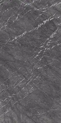 Image of installed Panoramic Porcelain Surfaces Jasper Grey Grey Porcelain countertops