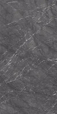 Image of installed Panoramic Porcelain Surfaces Jasper Grey Grey Porcelain countertops
