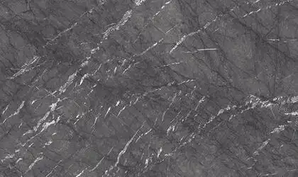 Image of installed Panoramic Porcelain Surfaces Jasper Grey Grey Porcelain countertops