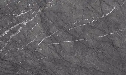 Image of installed Panoramic Porcelain Surfaces Jasper Grey Grey Porcelain countertops