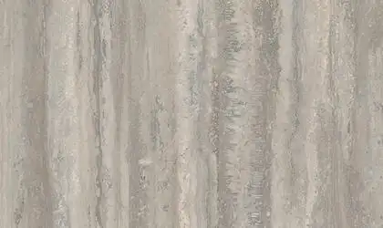 Image of installed Panoramic Porcelain Surfaces Opal Travertine Grey Porcelain countertops