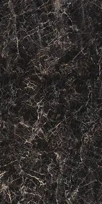 Image of installed Panoramic Porcelain Surfaces Onyx Galaxy Black Porcelain countertops