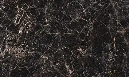 Image of installed Panoramic Porcelain Surfaces Onyx Galaxy Black Porcelain countertops