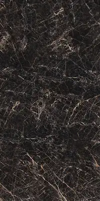 Image of installed Panoramic Porcelain Surfaces Onyx Galaxy Black Porcelain countertops