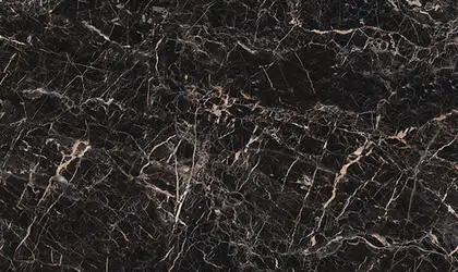 Image of installed Panoramic Porcelain Surfaces Onyx Galaxy Black Porcelain countertops