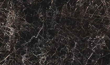 Image of installed Panoramic Porcelain Surfaces Onyx Galaxy Black Porcelain countertops