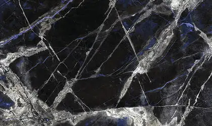 Image of installed Panoramic Porcelain Surfaces Imperial Status Black Porcelain countertops