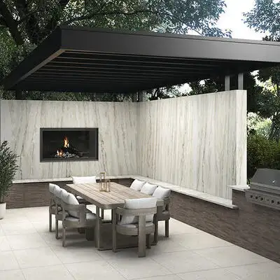 Image of installed Pegasus White Grey Quartzite countertops