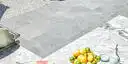 Image of installed Thunder White Grey Granite countertops