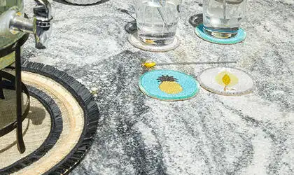 Image of installed Thunder White Grey Granite countertops