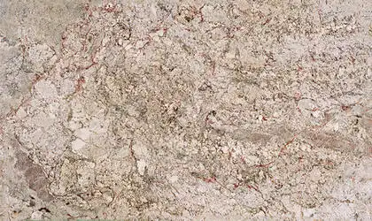 Image of installed White Spring Cream Granite countertops