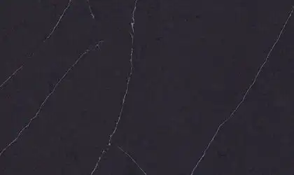 Image of installed ONE Quartz Surfaces Broadway Black Black Quartz countertops