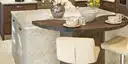 Image of installed Taj Mahal Cream Quartzite countertops