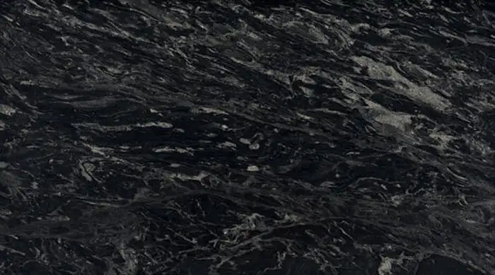Image of installed Arabian Nights Black Granite countertops