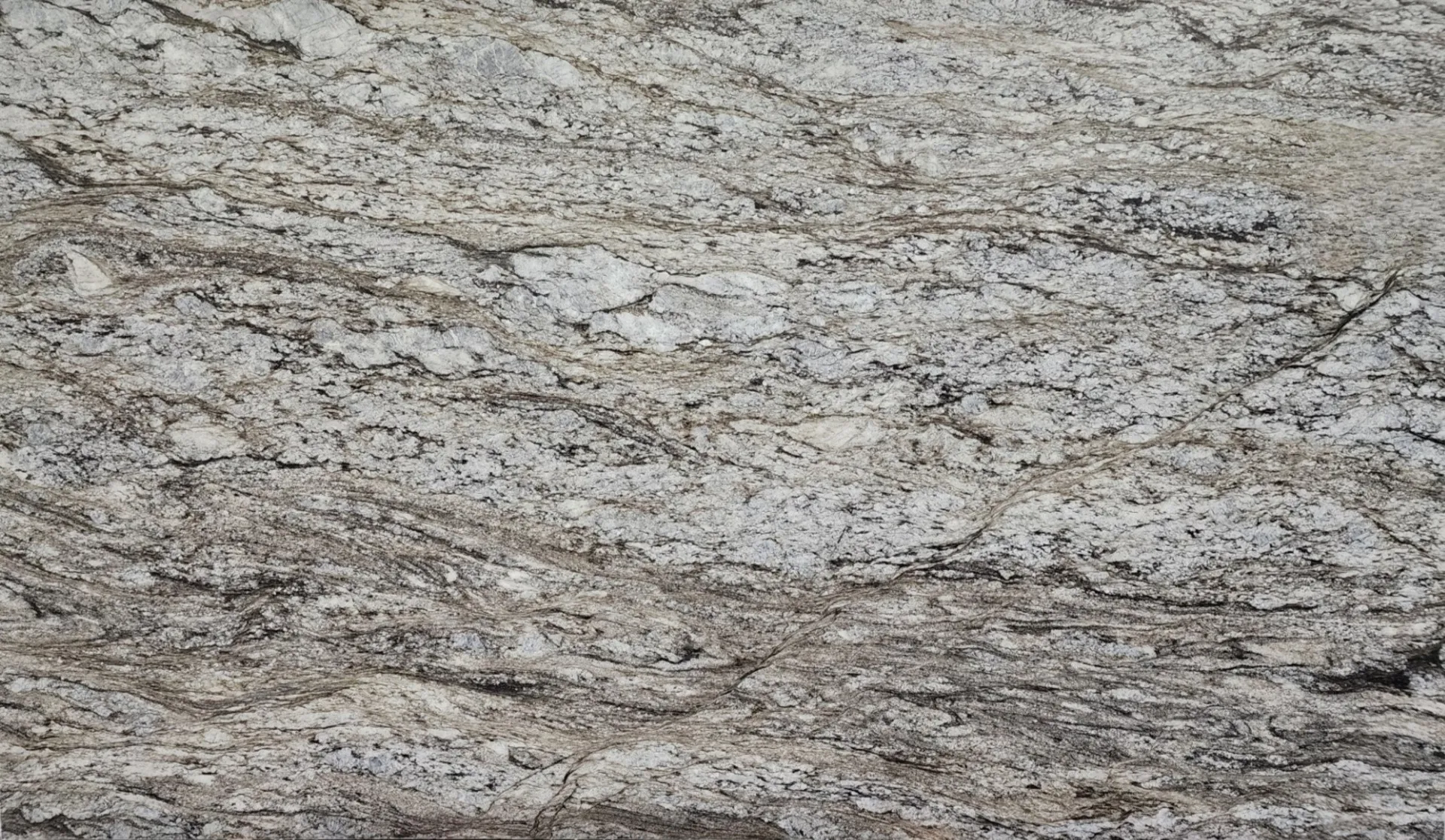 Closeup image of Blue Dunes Grey Granite countertop slab