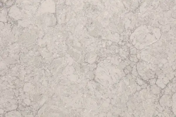 Closeup image of Viatera Encore Grey Quartz countertop slab
