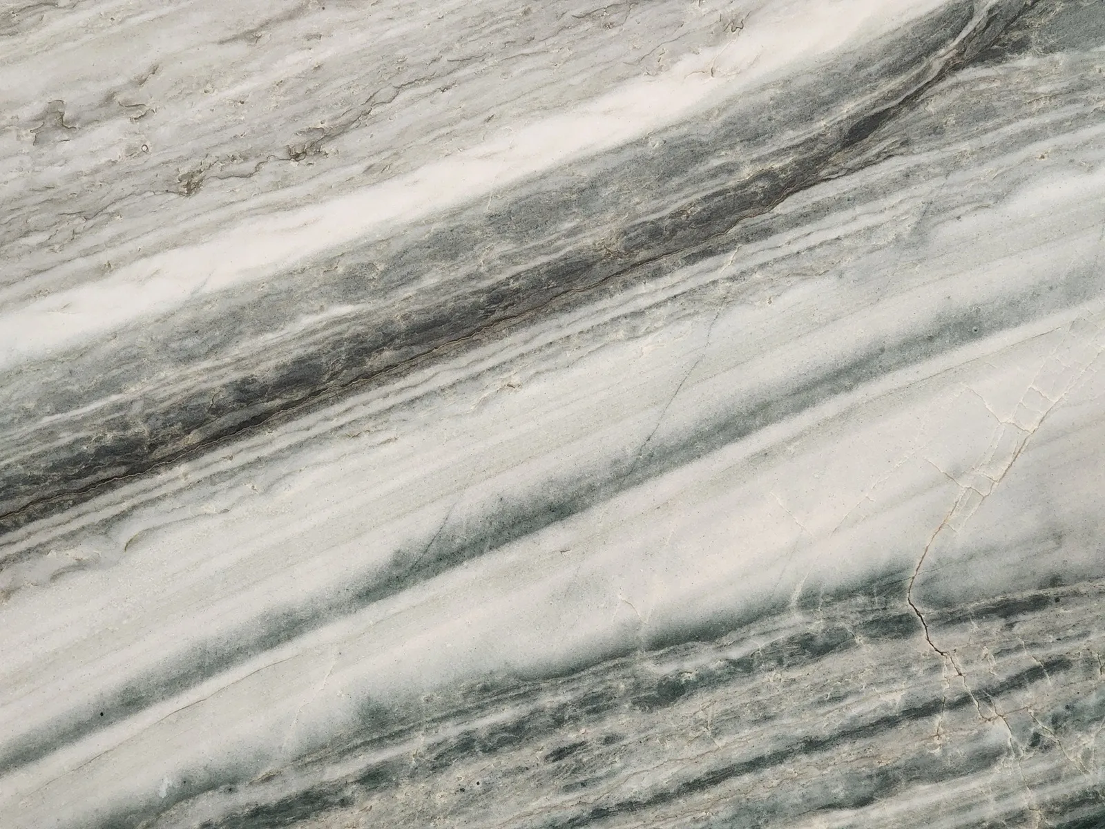 Closeup image of Polaris Grey Quartzite countertop slab
