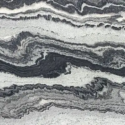 Closeup image of Mercury Grey Marble countertop slab