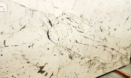 Closeup image of Lumiere White Cream Granite countertop slab
