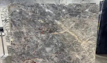 Closeup image of Breccia Di Versailles Grey Marble countertop slab
