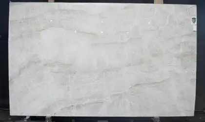 Closeup image of Venus (Taj Mahal 1st Choice) Cream Quartzite countertop slab