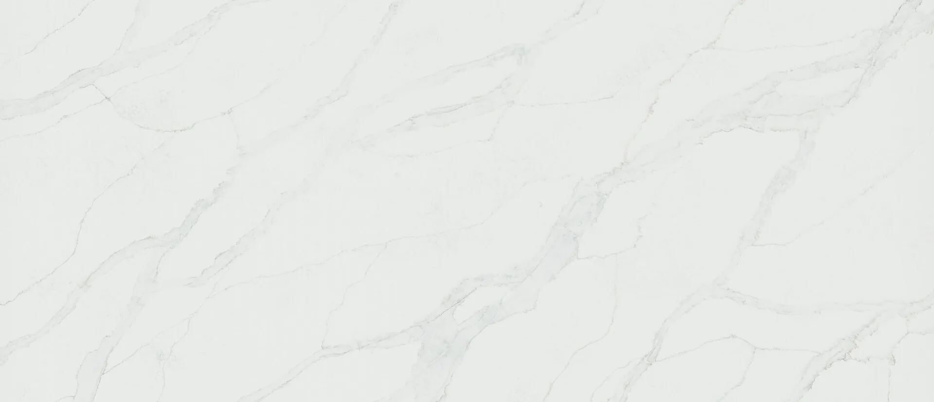 Closeup image of Q Quartz Calacatta Vernello White Quartz countertop slab