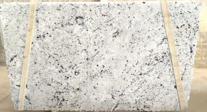 Closeup image of White Galaxy 1st Choice Grey Granite countertop slab
