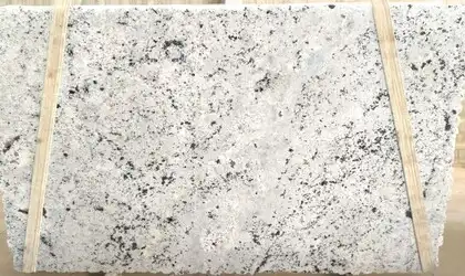 Closeup image of White Galaxy 1st Choice Grey Granite countertop slab