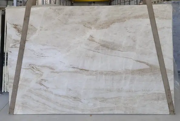 Closeup image of Venus (Taj Mahal 1st Choice) Cream Quartzite countertop slab