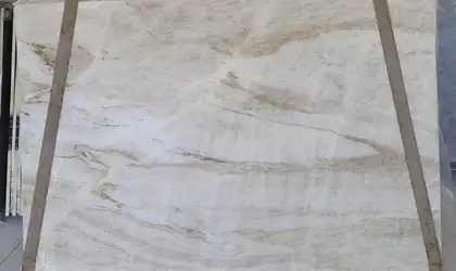 Closeup image of Venus (Taj Mahal 1st Choice) Cream Quartzite countertop slab