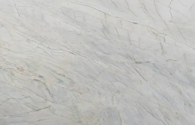 Closeup image of Picasso White Quartzite countertop slab