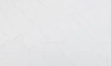 Closeup image of Q Quartz Calacatta Miraggio Duo Honed White Quartz countertop slab Stone Countertop