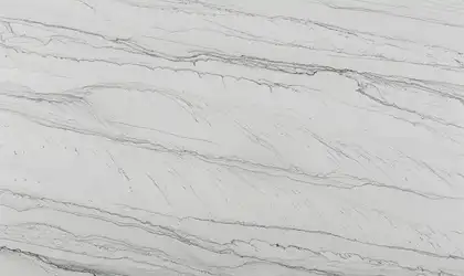 Closeup image of Infinity White White Quartzite countertop slab Stone Countertop