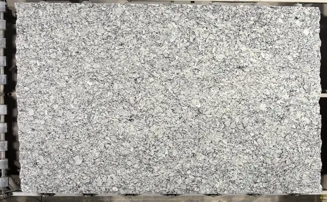 Closeup image of Ashen White 1st Choice Grey Granite countertop slab