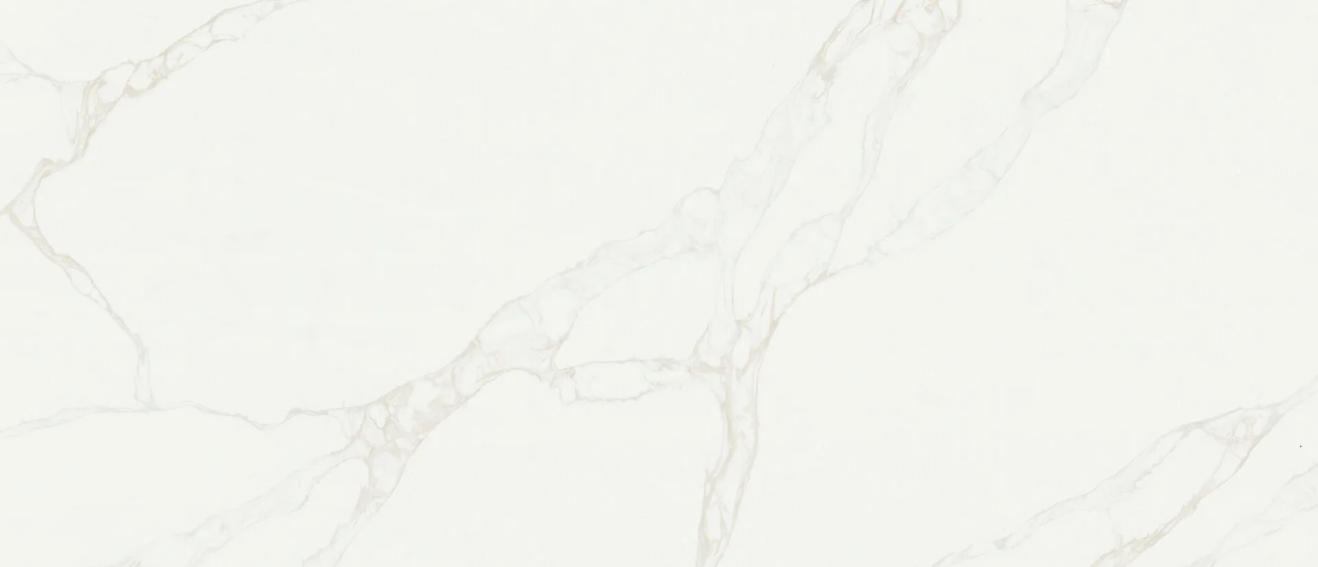 Closeup image of Q Quartz Calacatta Rivessa White Quartz countertop slab