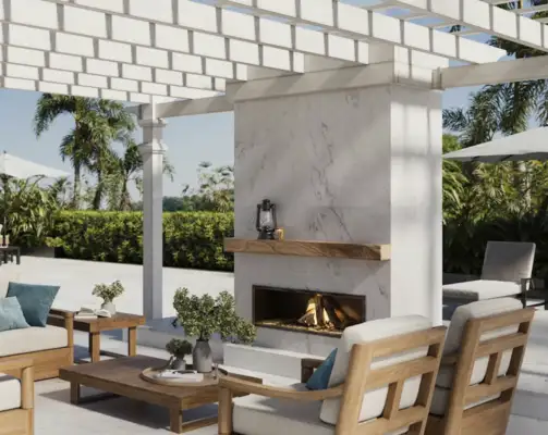 Image of installed Dekton Marina White Quartz countertops